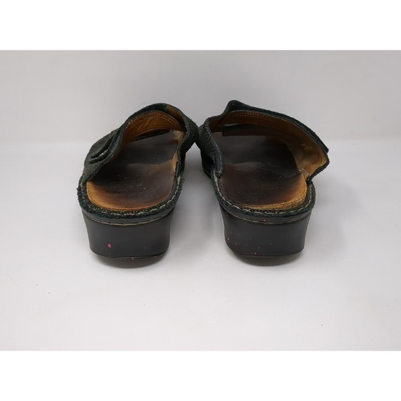 FINN Women's Size US 9.5 UK 7 Cremona Black Leather Slide Adjustable Sandals VTG - Picture 7 of 10